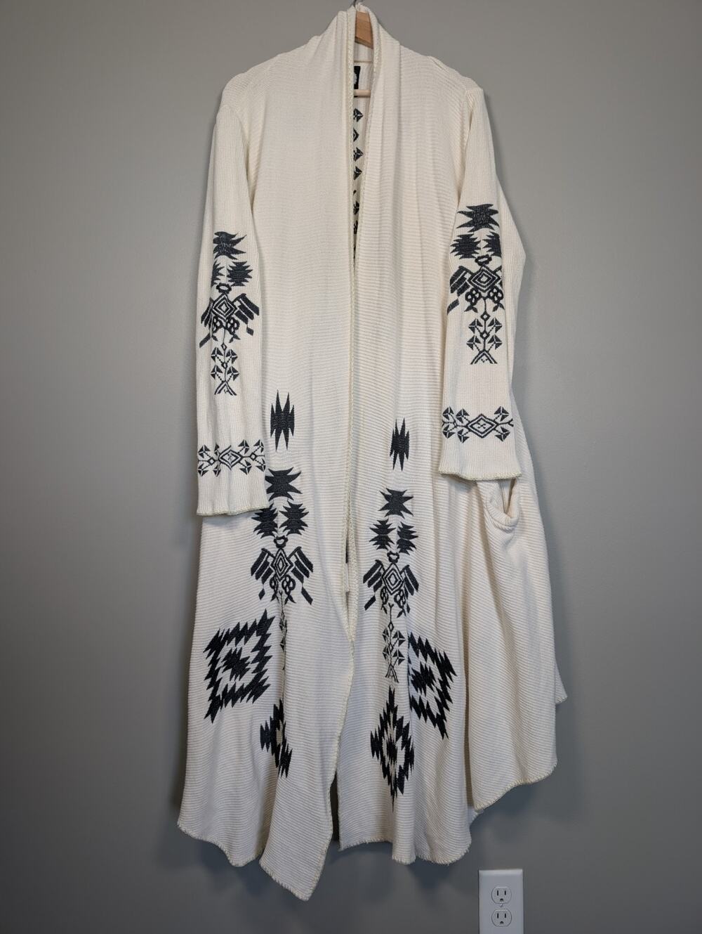 Biya by Johnny Was Artisan Southwestern Boho Open Front Duster Cardigan Size XL - Picture 2 of 16